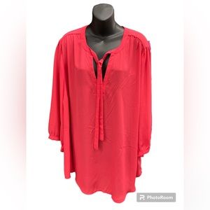 🌸Torrid Tie Front Button Sleeve Blouse size 4X